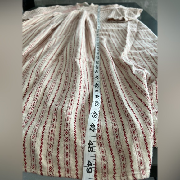 LL Bean Dobby Nightgown XL Flannel Pintuck Cotton Cottage Red Print Sleep Dress - Picture 8 of 8
